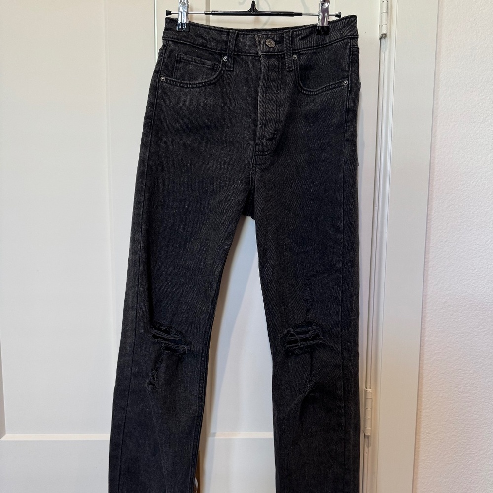 Wild Fable Women's Faded Black High-Rise Straight Jeans- Size 2 - Picture 2 of